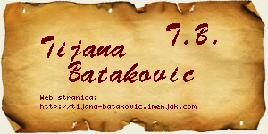 Tijana Bataković vizit kartica